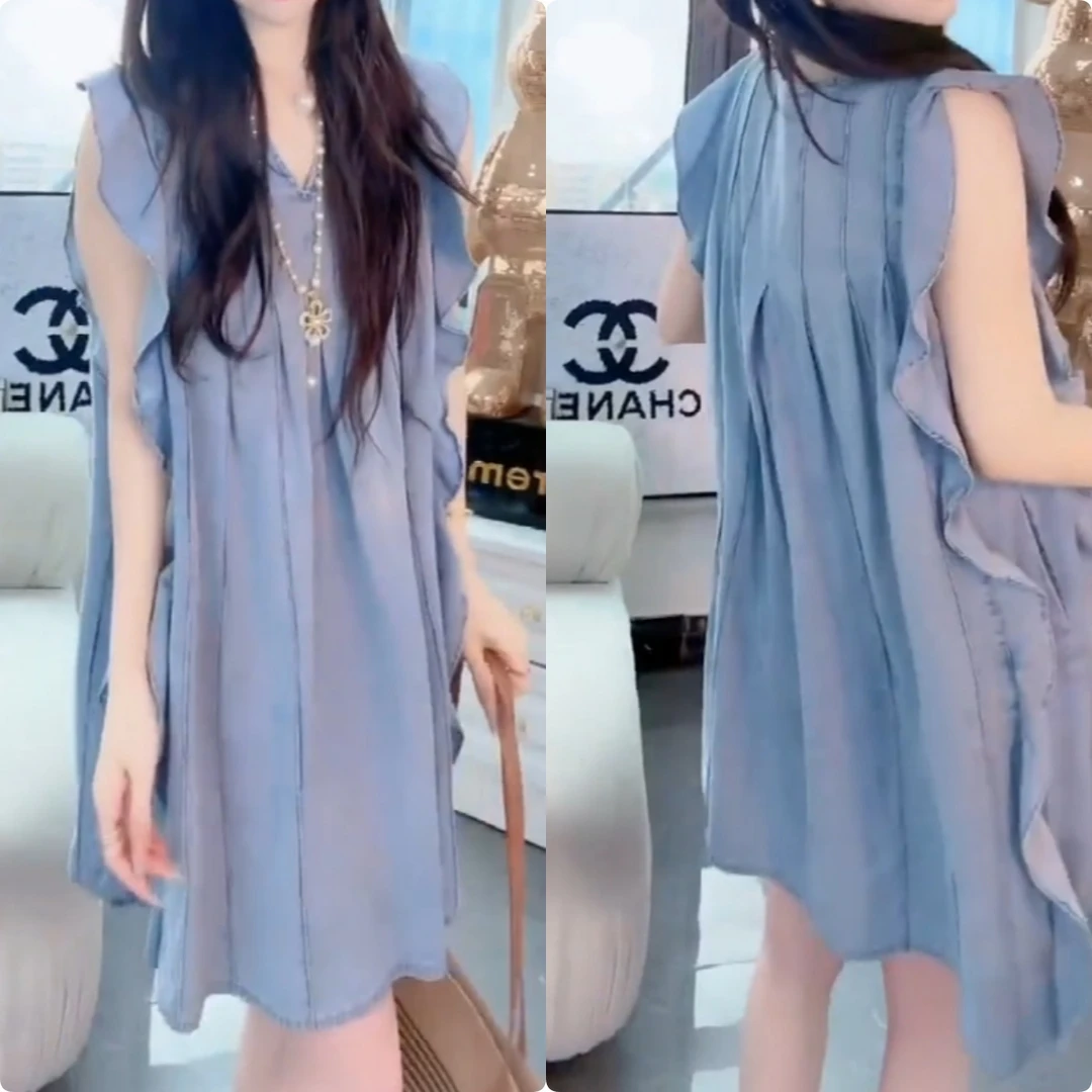 2025夏季新款时尚修身显瘦款女气质网红洋气连衣裙百搭款G6146