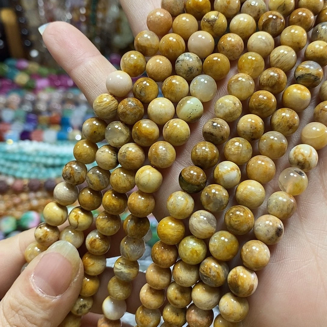 玛瑙/玉髓未镶嵌珠宝半成品太阳千层一条卡8mm