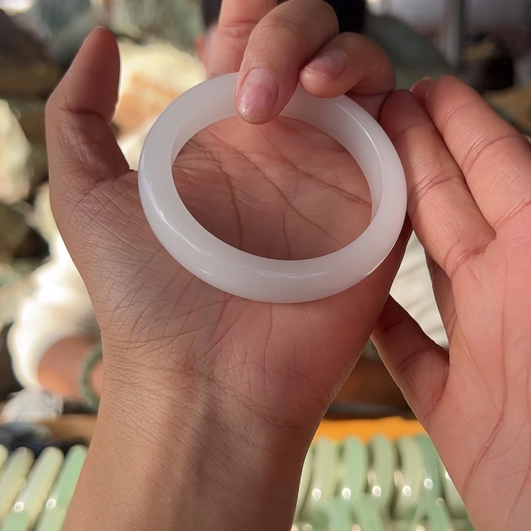 金丝玉白月光手镯