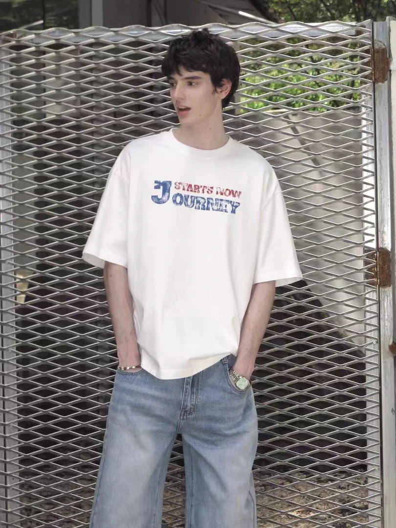 夏季百搭透气亲肤印花圆领短袖上衣40321