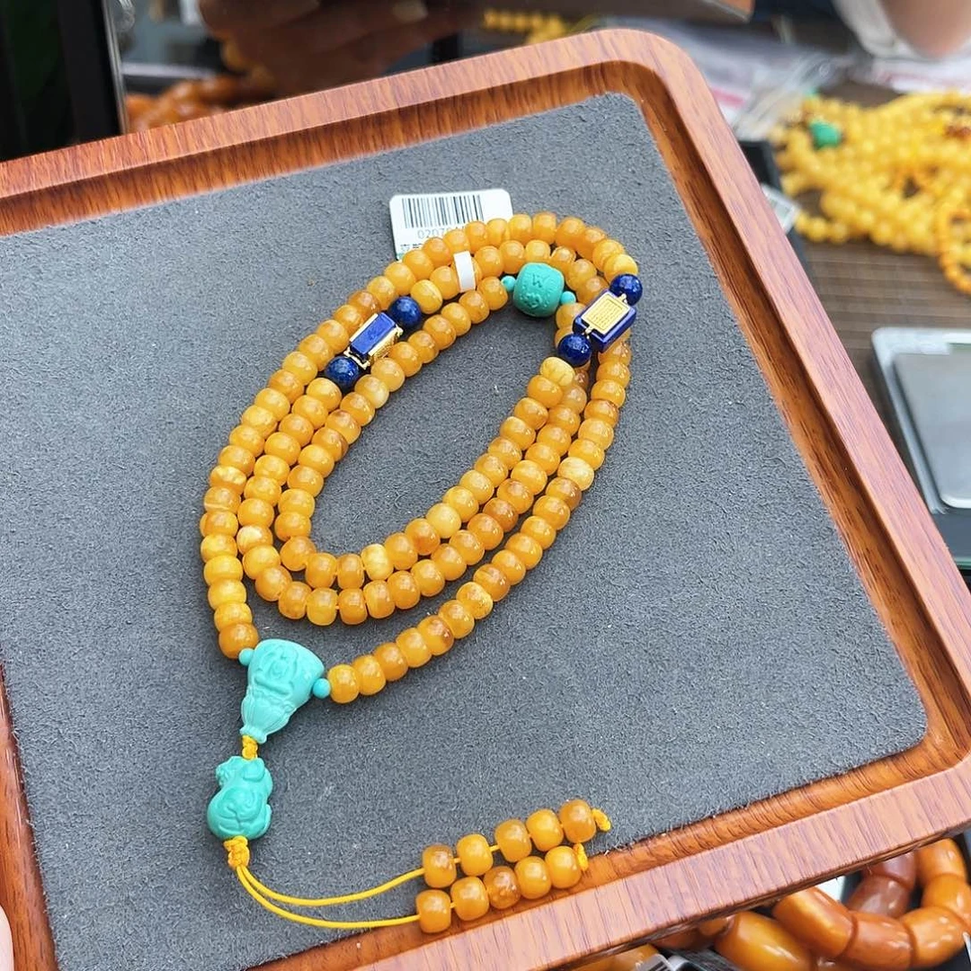 琥珀手链未镶嵌6m108 花蜡