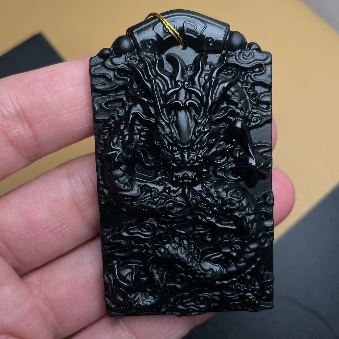 天然缅料a货 龙牌挂件328