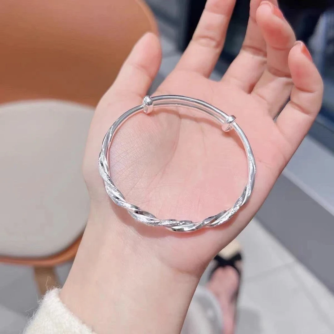 足银莫比乌斯推拉手镯-046