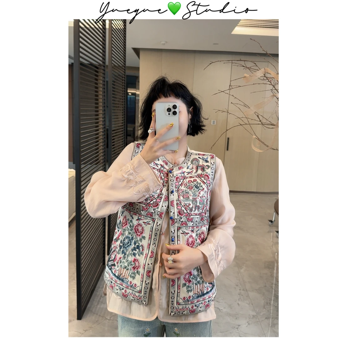 BAISHIQI【刺绣牡丹】NEW 重工刺绣百搭坎肩马夹