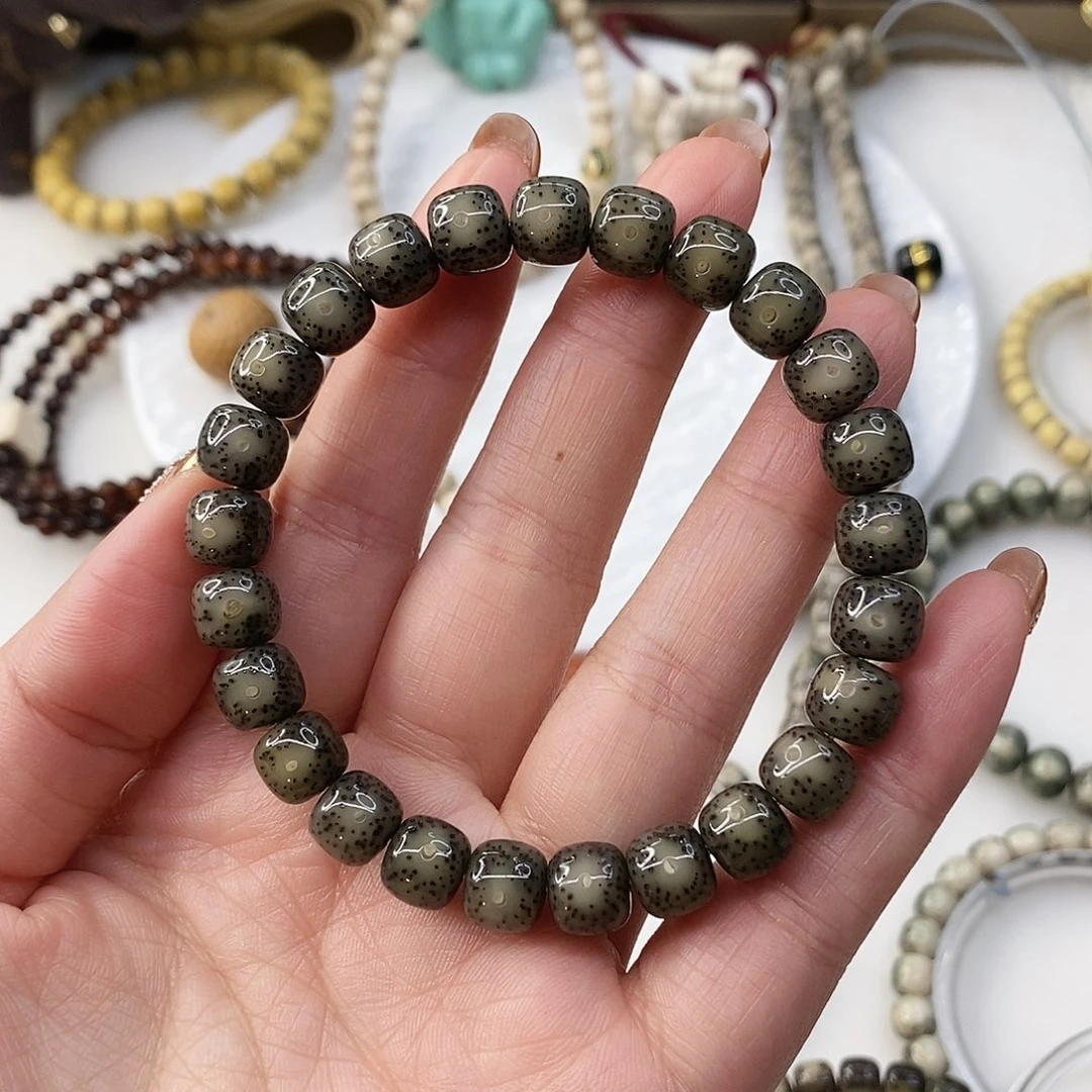 星月菩提手串我***爱卡9冰透黑绿