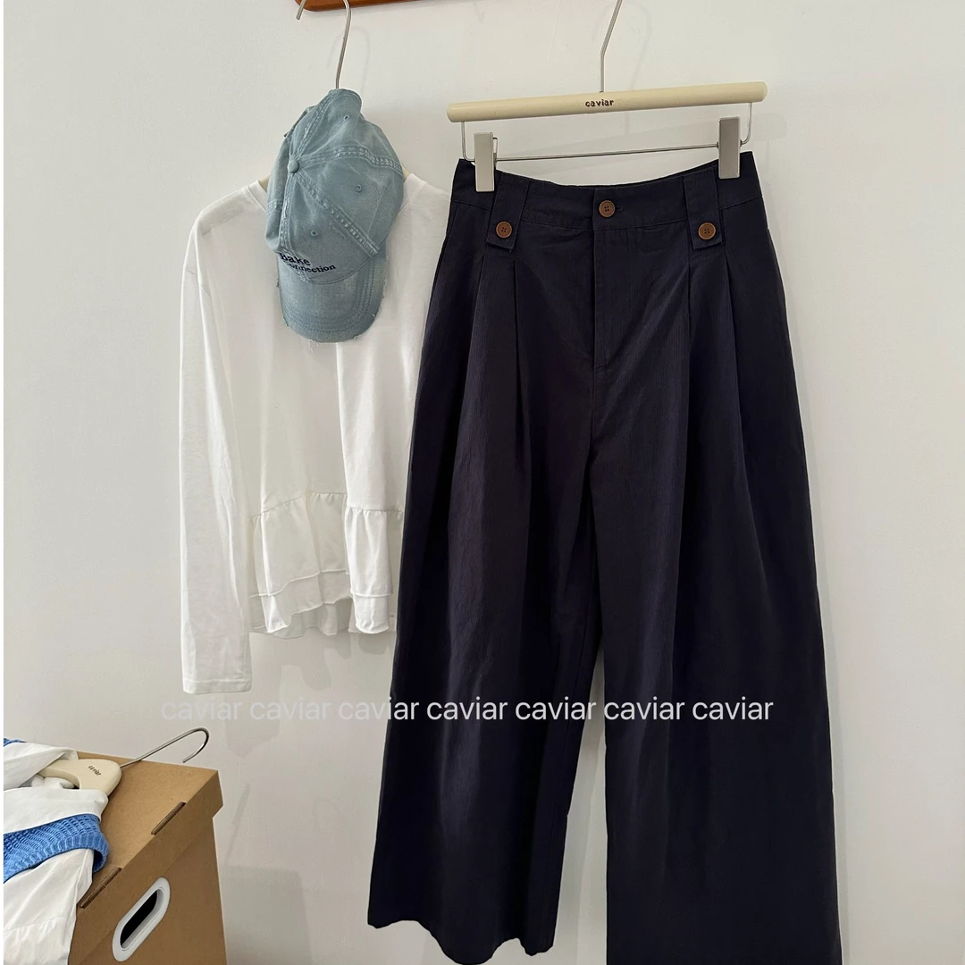 caviar 韩版定制面料简约宽松百搭阔腿裤