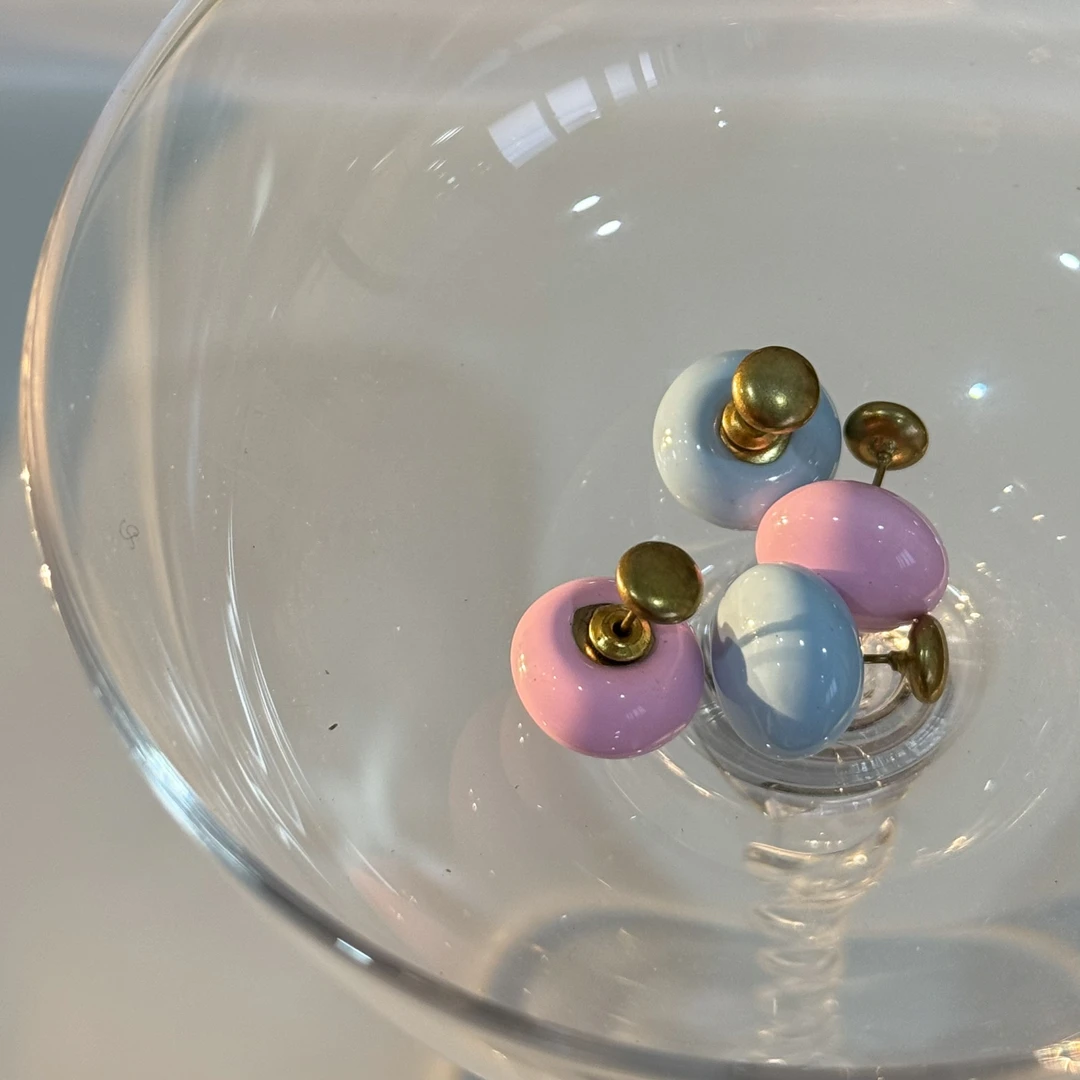 铜合金珐琅耳饰 HRY0-铜合金珐琅简约个性耳钉HRY0-1319