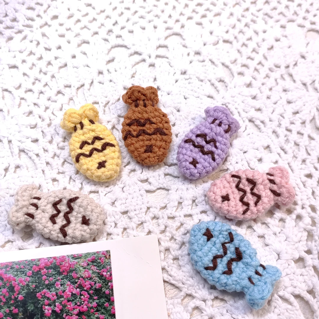 【成品♥鲷鱼烧挂件/发夹/胸针】手工毛线编织♥非偏满38包邮，可预定