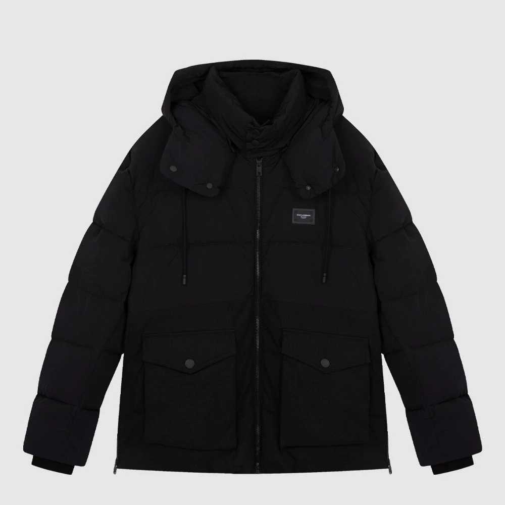 DOLCE GABBANA杜嘉班纳DG鹅绒男可拆卸帽羽绒服G9VD8TFUM8TN0000