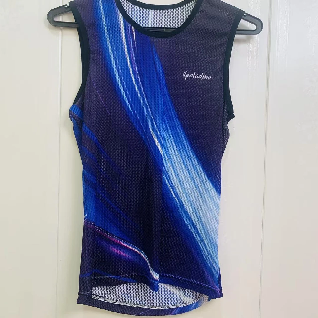 SQ 1829蓝光排汗背心【提花大网】速干内搭紧身吸湿排汗透气