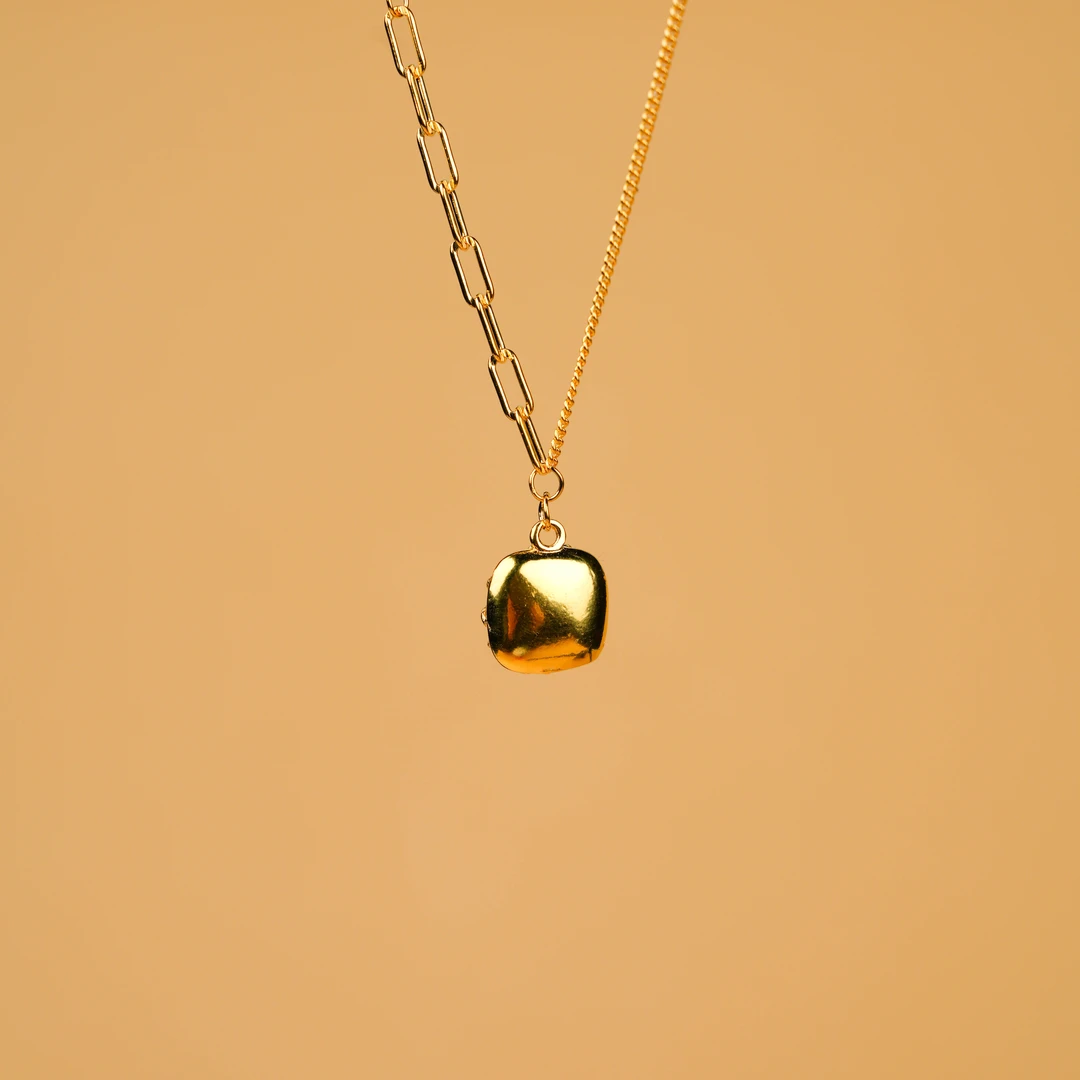 坠链均足银 足银方糖款套链简约时尚