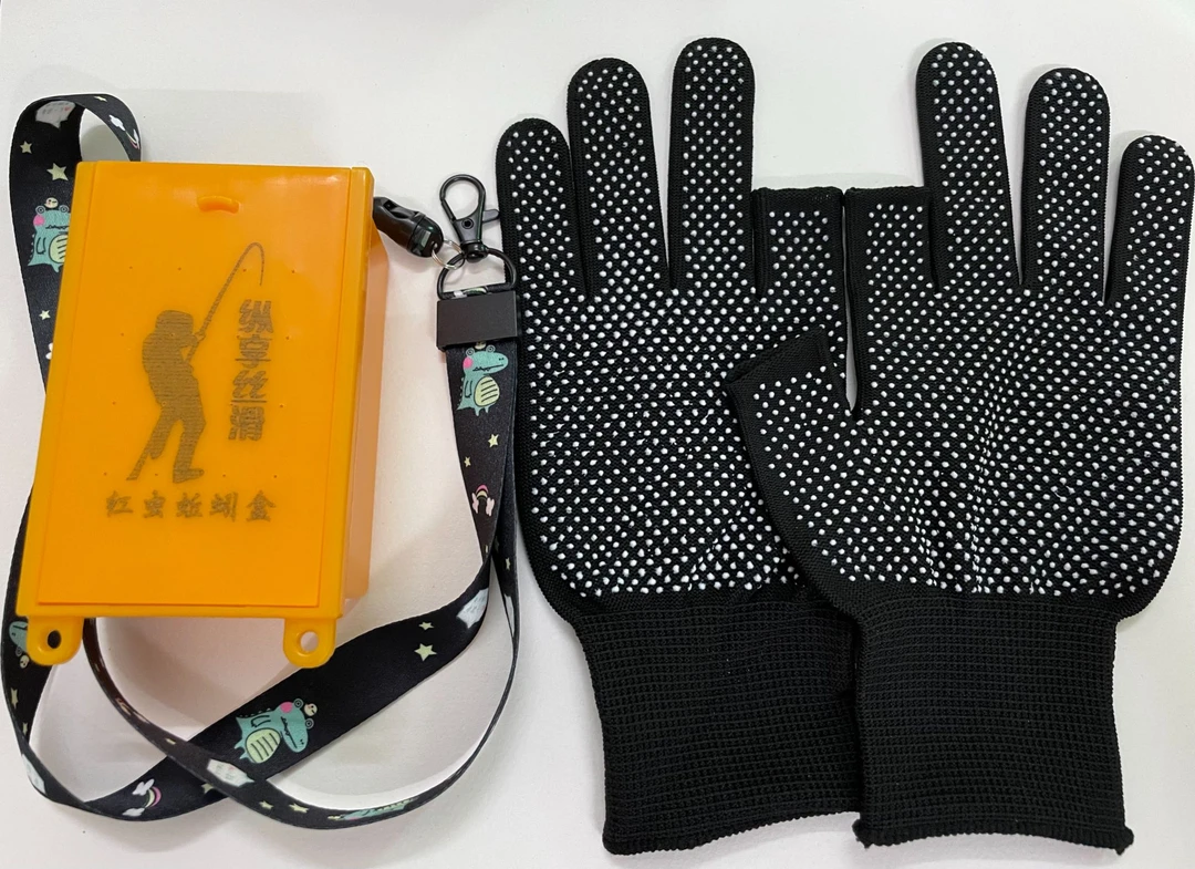 挂脖蚯蚓盒丝滑同款长杆短线传统钓PP材质使用方便不发霉不变形