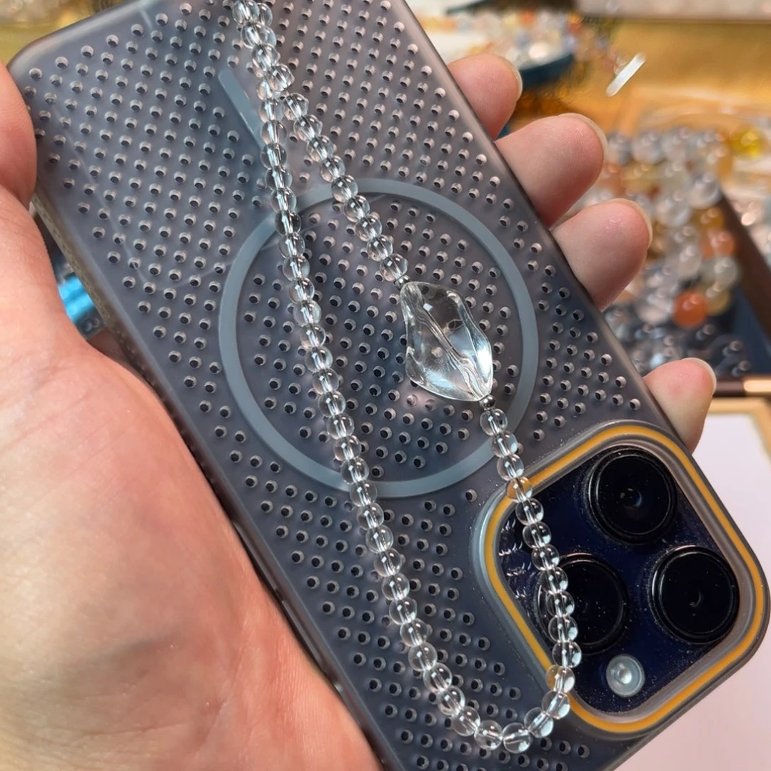 【闪购商品】烟晶手链足银镶嵌冰块手机挂
