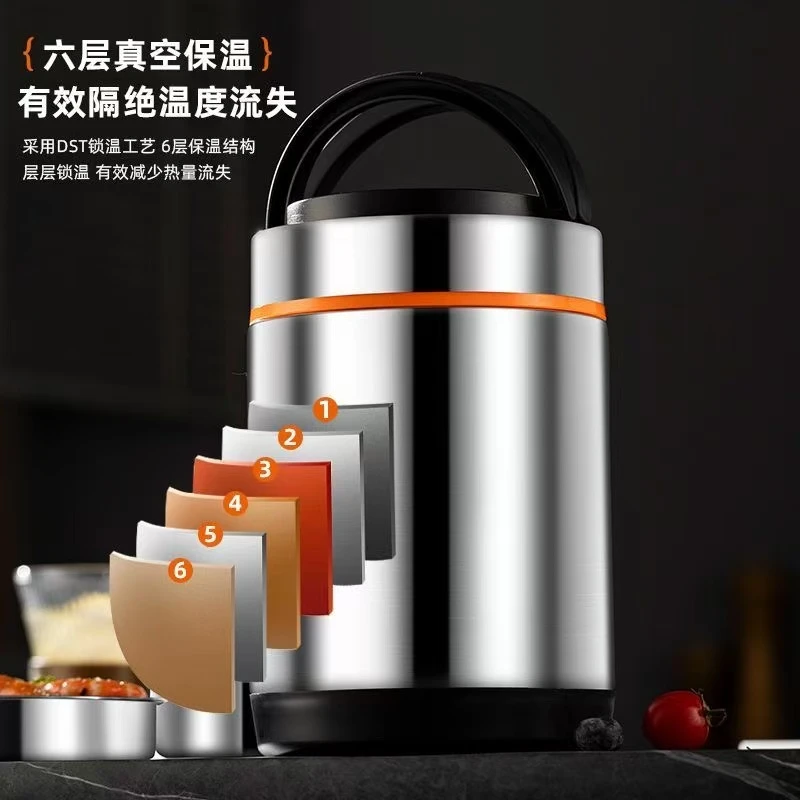 不锈钢保温饭桶可提式设计双层加厚携带方便！