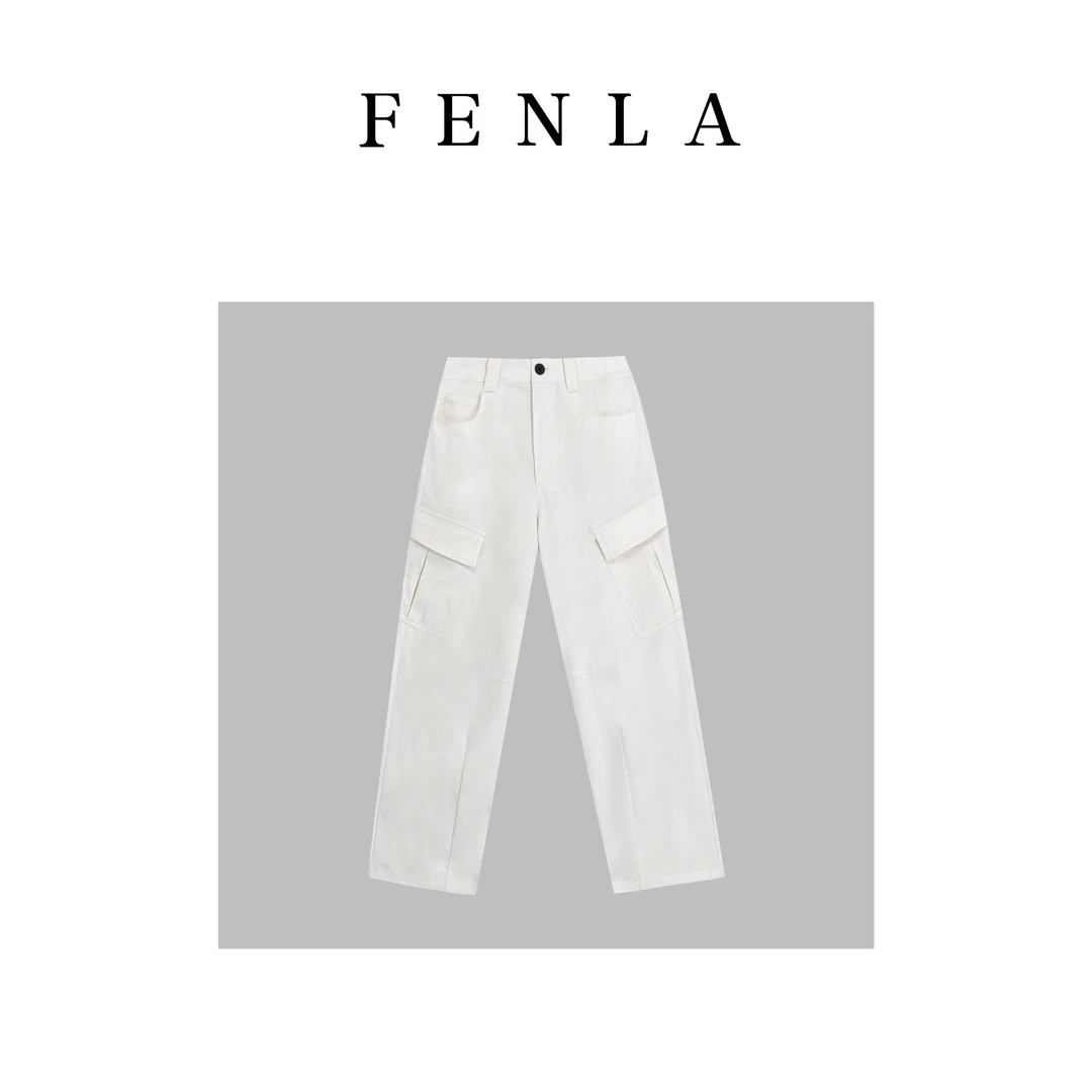 【惠姐私服】美式复古棉定制口袋设计阔腿工装休闲裤 83685