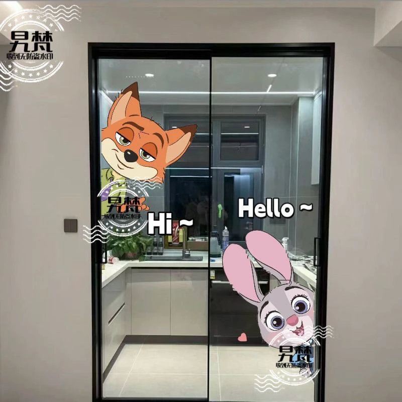 新款卡通迪士尼可爱贴纸创意装饰厨房窗户可爱卫生间浴室贴画防撞