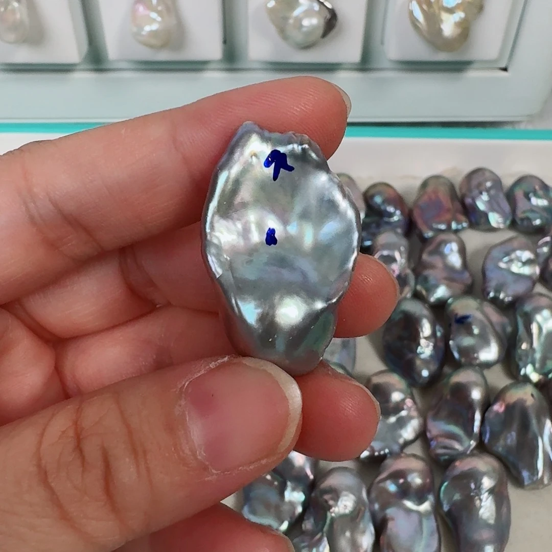 汐****淡水珍珠银S925镶嵌颈饰