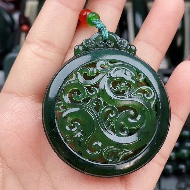 蛇纹石玉未镶嵌挂件泰山玉龙凤香囊