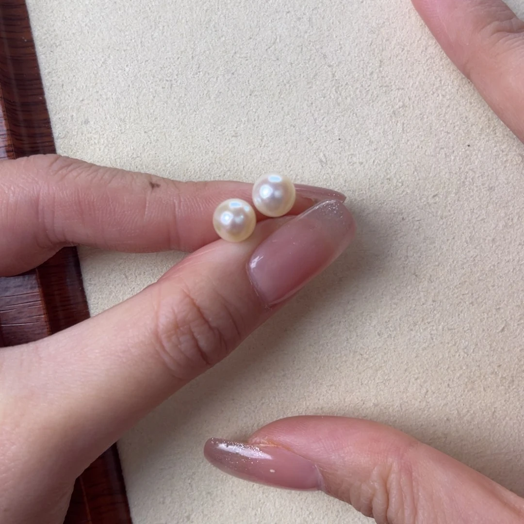 海水珍珠耳饰银S925镶嵌