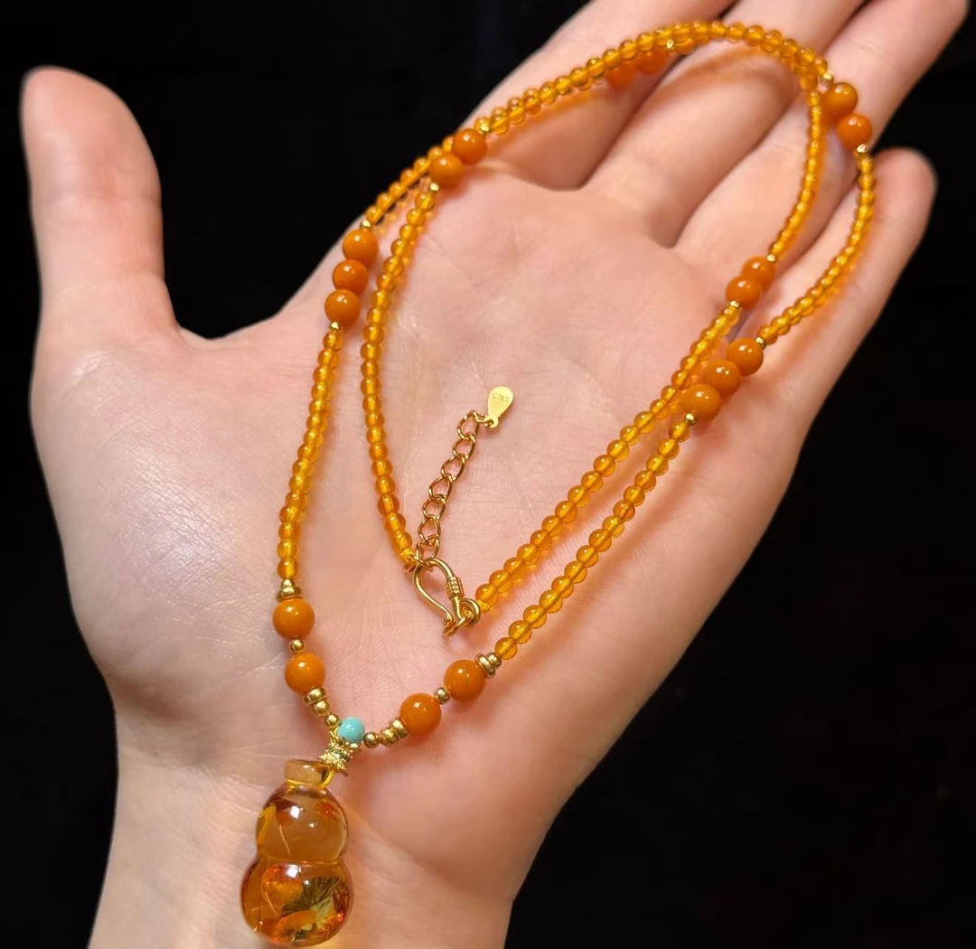 【普陀山欢喜】 琥珀项链（发货多样性一件）S41044