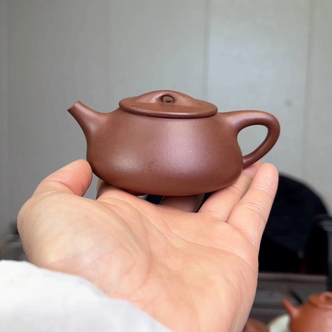 紫砂茶壶爱****方黄龙源底槽清全手工小满瓢150c c