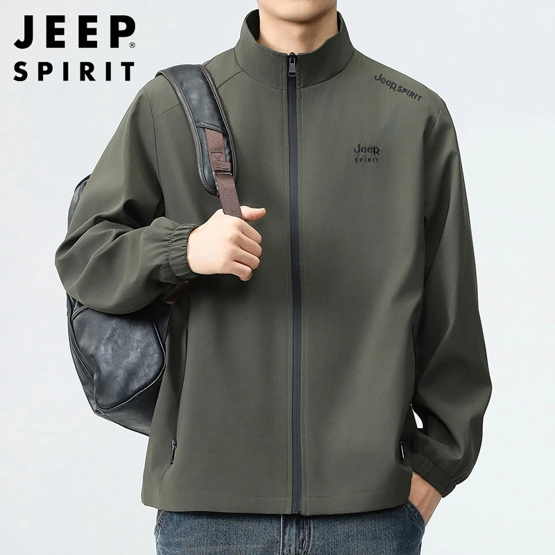 JEEP吉普刺绣专版春秋季新款夹克外套男韩版休闲百搭时尚潮流外套