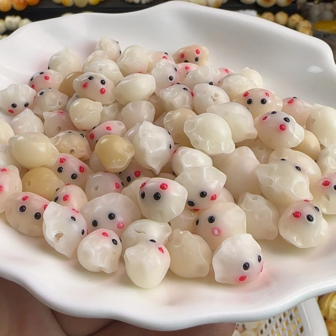 菩提根/象牙果手串瑕疵卡16粉色饺子20颗（2单宠10颗）