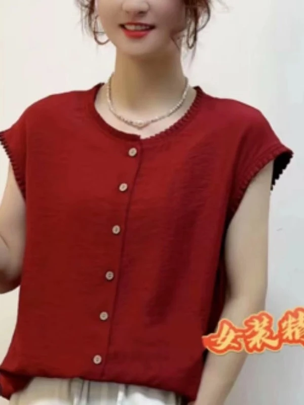 夏季新款花边领袖休闲洋气纯色短袖衬衫