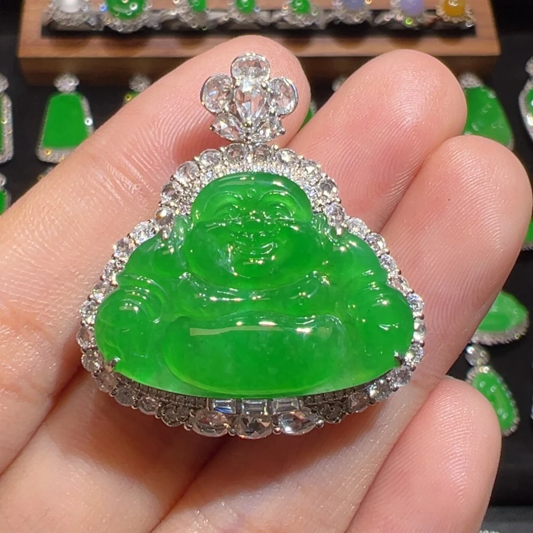 翡翠18K金镶嵌颈饰收到货48小时鉴赏期