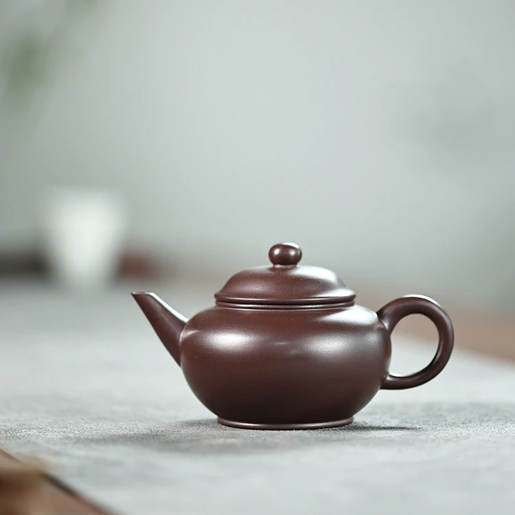 宜兴紫砂壶原矿老紫泥全手工水平小容量家用泡茶功夫茶具礼品