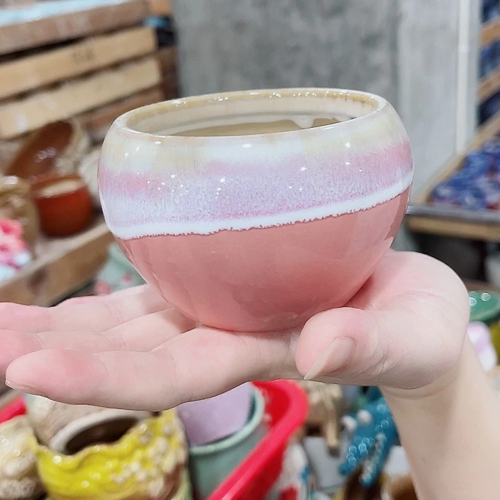 有孔,凑10元包邮陶瓷花盆发货!