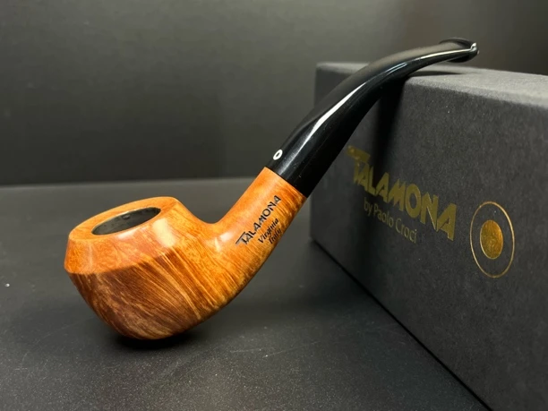 意大利塔拉莫纳原木色636型号石楠木烟斗（内径19斗深28.2长134.8）