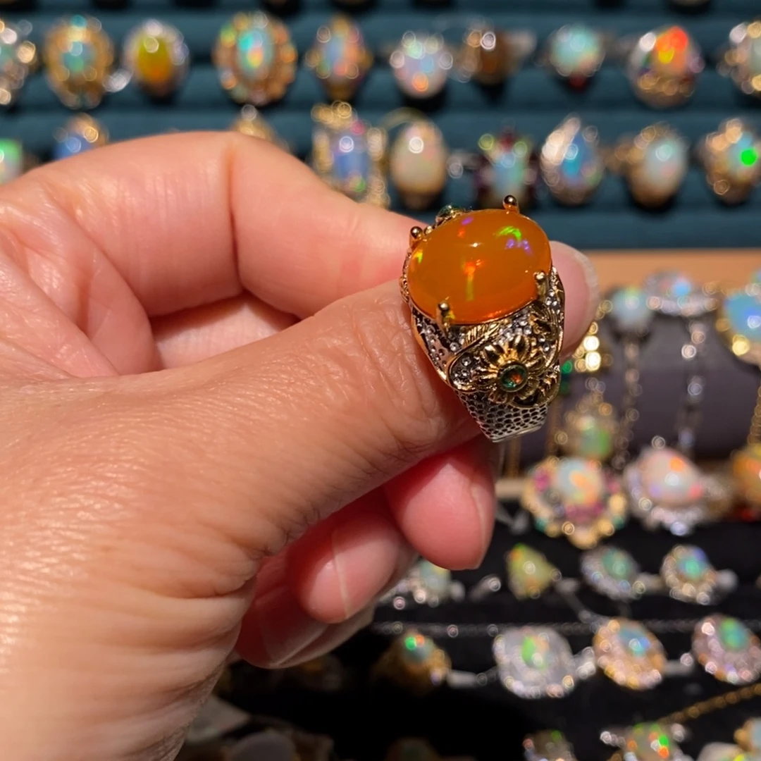 欧泊银S925镶嵌戒指