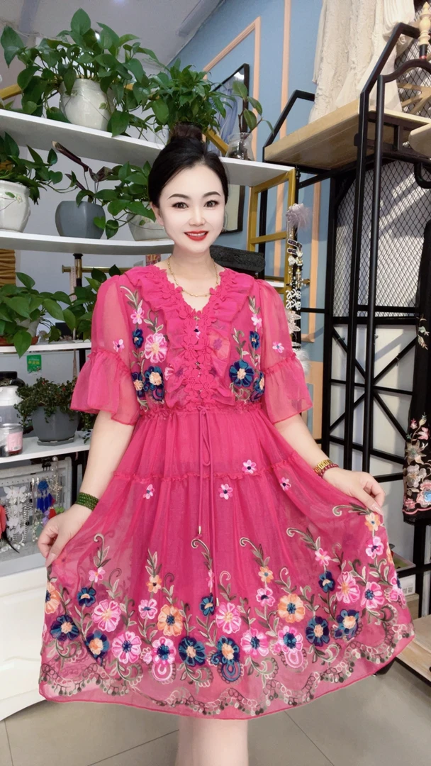 86053新款时尚重工连衣裙