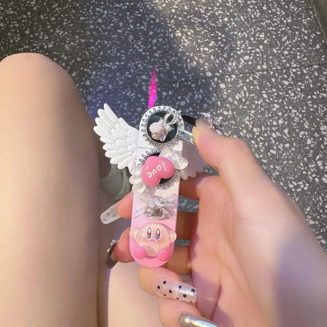 原创手作星之卡比天使之翼纯白齿轮高颜值粉色火焰送女朋友