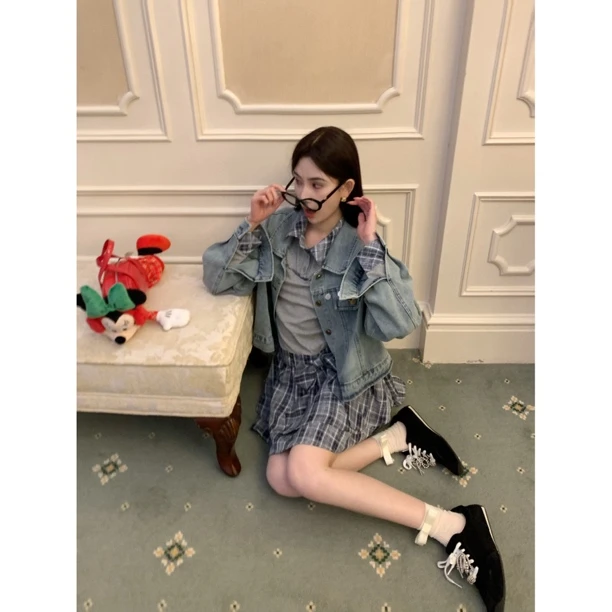 【随意拿捏】25703 港风复古牛仔休闲宽松百搭夹克外套