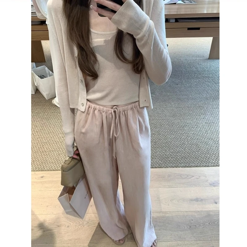 La Chapelle/待处理今年流行多色囤想要焊腿上松弛感抽绳亚麻裤