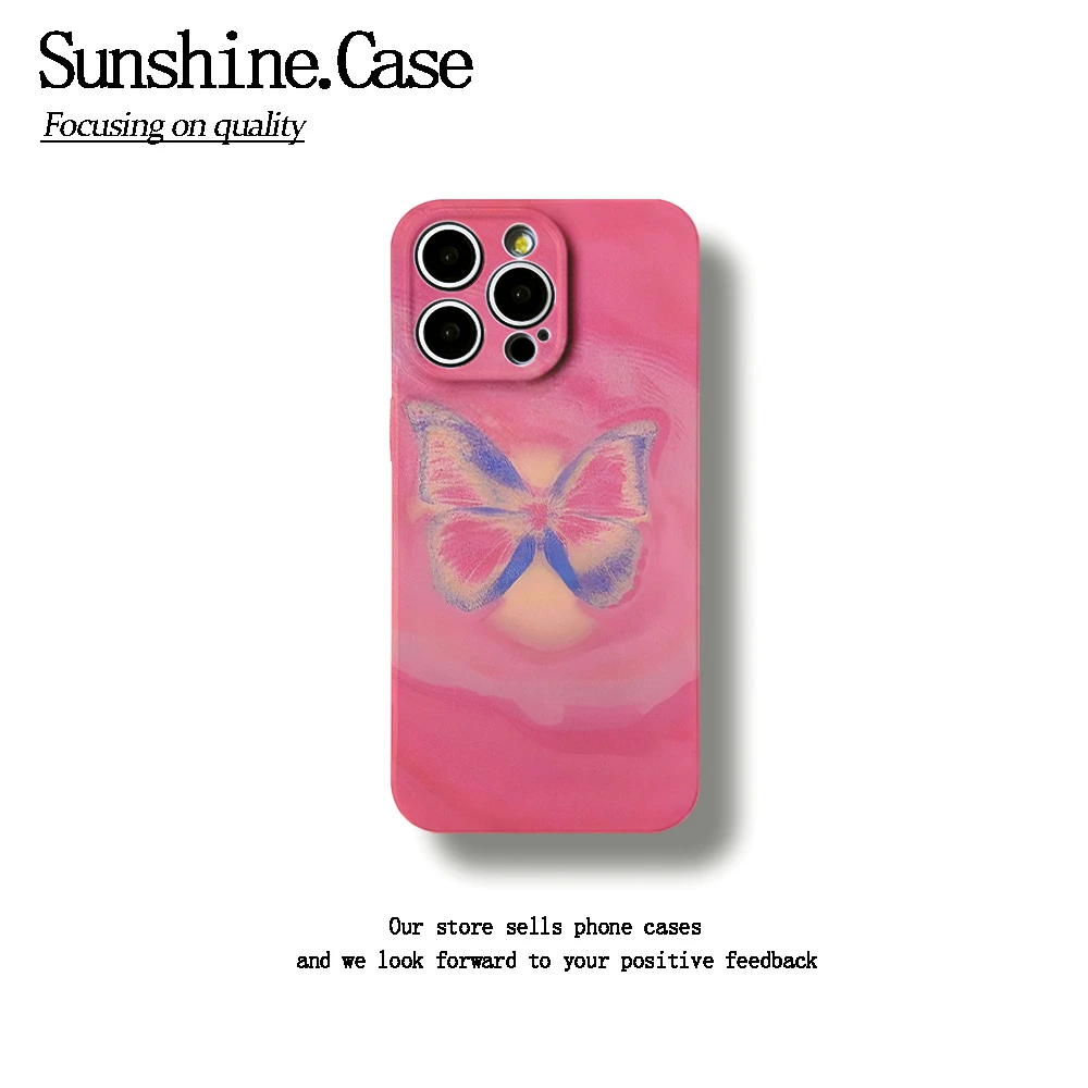 菲林软壳晕染蝴蝶适用于苹果华为vivo小米oppo一加防摔手机壳