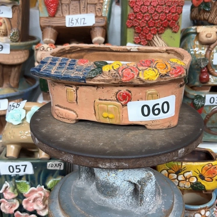 紫砂花盆粗陶材质多肉花盆