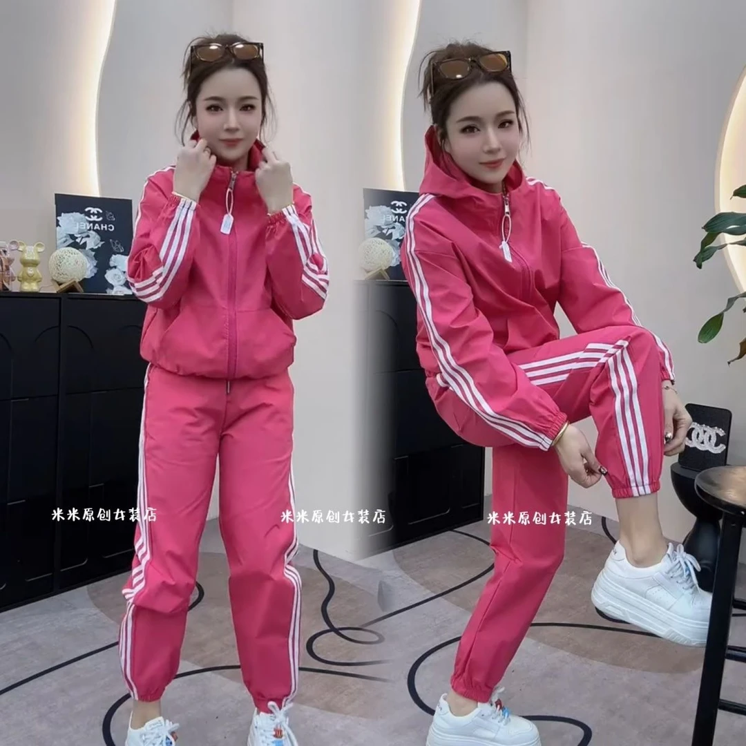 春秋休闲两件套女春宽松显瘦衣服三条韩版运动休闲休闲洋气套装