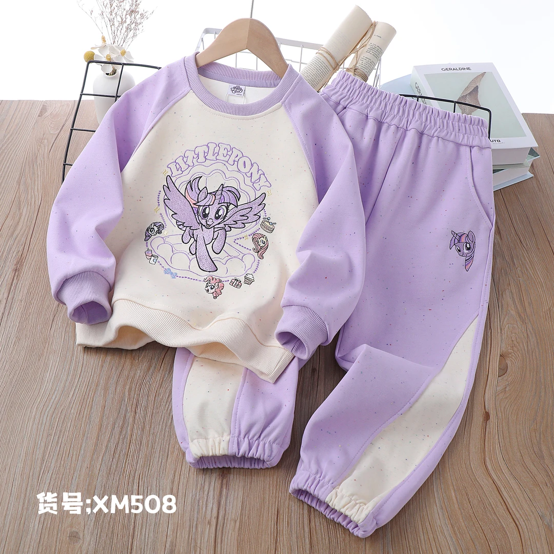 XM508紫色女宝宝甜美系儿童套装
