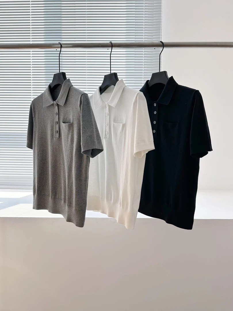 ROW款纯棉Polo领针织短袖
