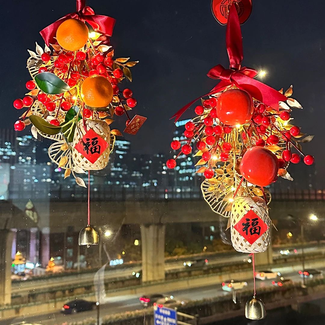2026马年新年发光铃铛挂件春节室内玄关客厅布置装窗户风铃饰灯