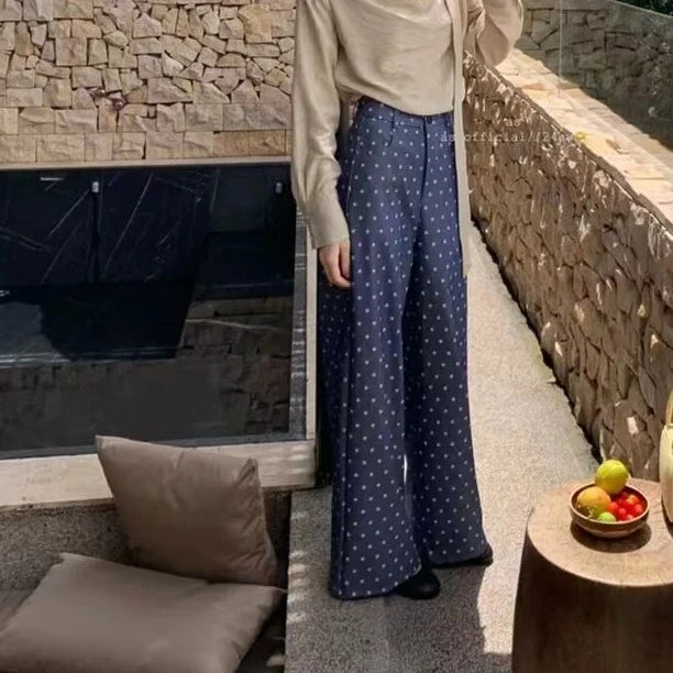 【青苍】花老爷秋款新款显瘦百搭波点休闲裤CCC11298