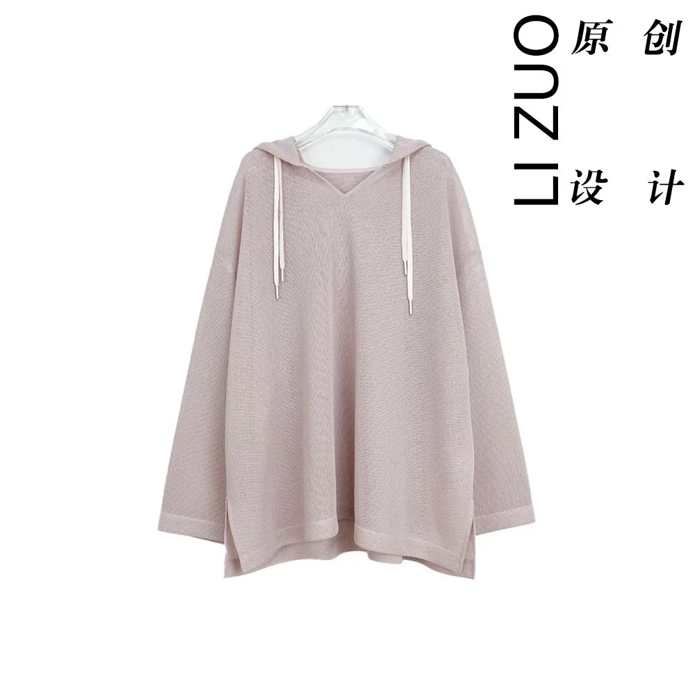 “两件套”大码胖mm混纺网眼休闲百搭两件套长袖套头帽衫9577