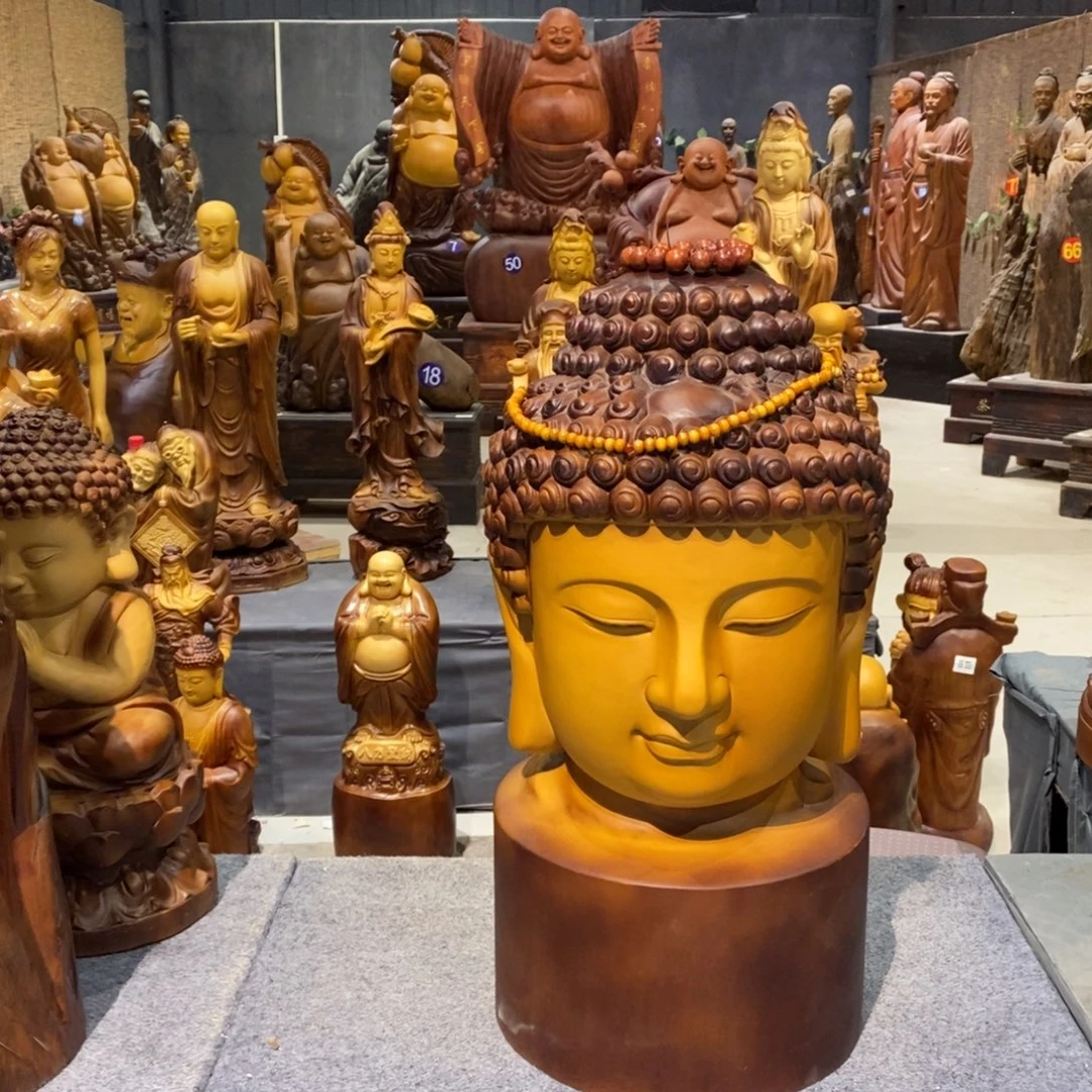 项***店香樟木大佛头高55香樟木