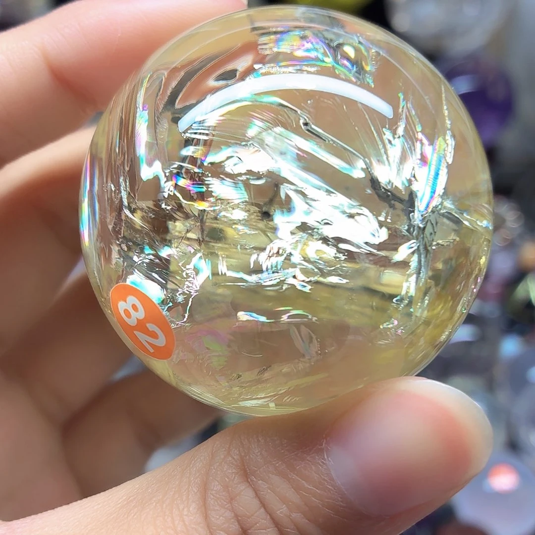 珠宝半成品未镶嵌水晶爆彩黄水晶51