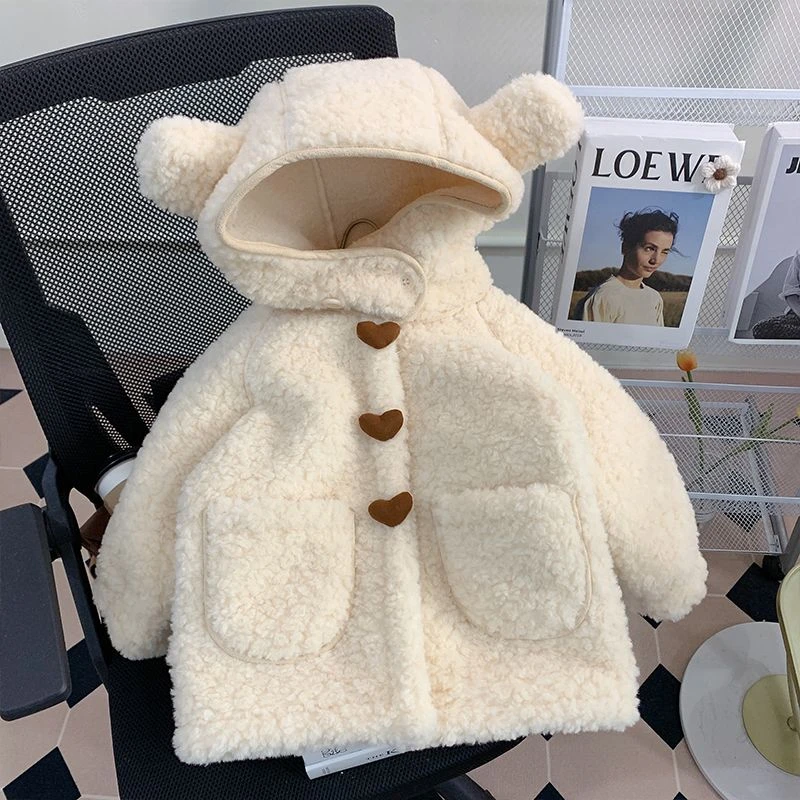 新疆包邮女童外套秋冬款新款加绒儿童冬装宝宝洋气小童毛毛衣上衣