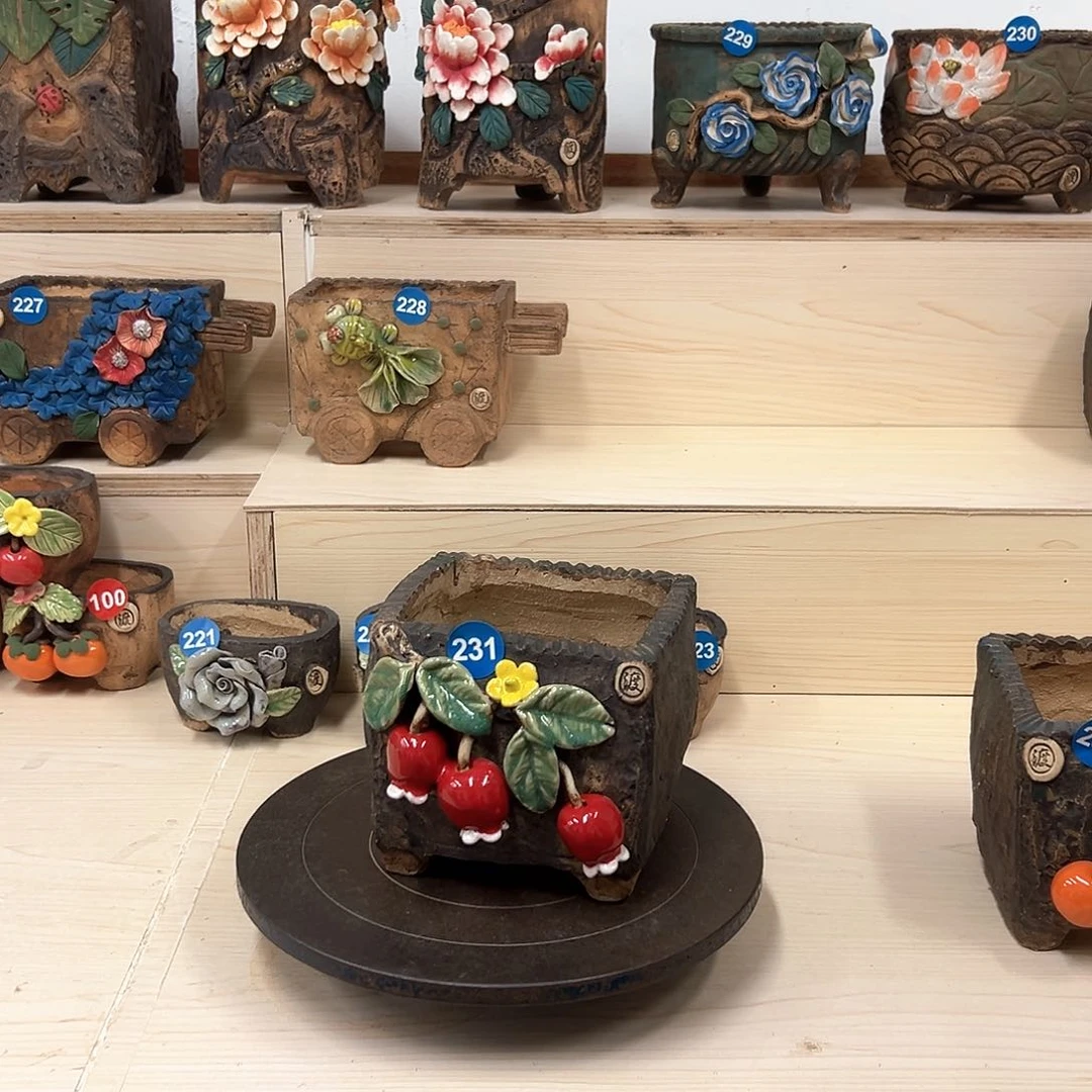 紫砂花盆231号内口12×10外高13