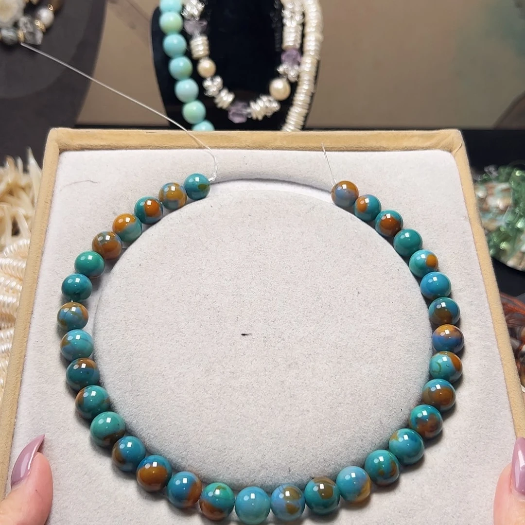 玛瑙/玉髓合金珠宝半成品b648 12m 蓝色渐变玛瑙一条